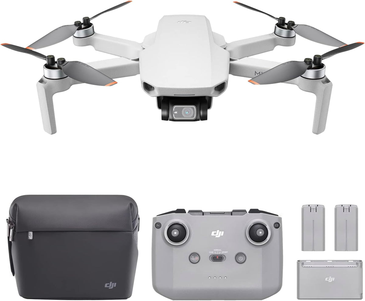 DJI Mini 2 Fly More Combo — Ultralight Foldable Quadcopter, 3-Axis Gimbal, 4K Camera