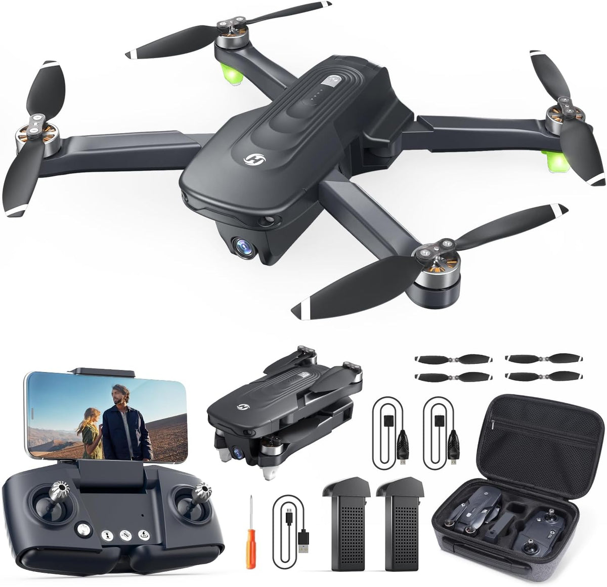 Holy Stone HS175D — Foldable 4K Drone, Brushless Motor, GPS Auto Return, 46-Min Flight
