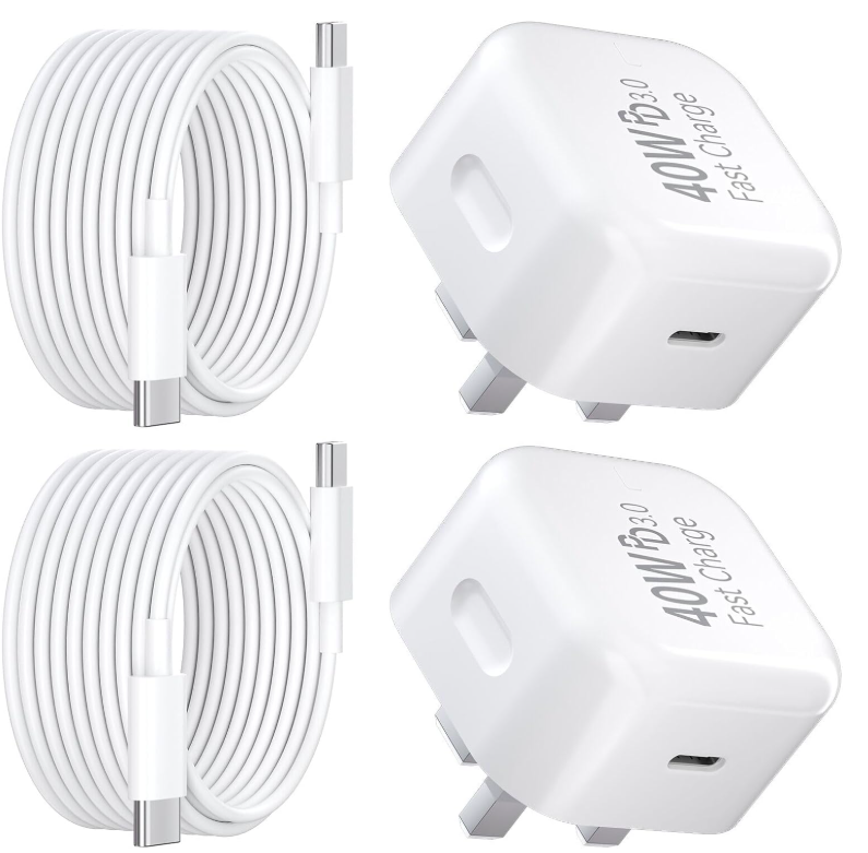 DiHines 40W USB-C Fast Charger and Cable, 2 Pack