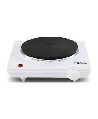 Elite Gourmet 1000W Single Hot Plate, Cast Iron, Precise Cooking