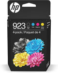 HP 923 Ink Cartridges, OfficeJet, CMYK 4-Pack