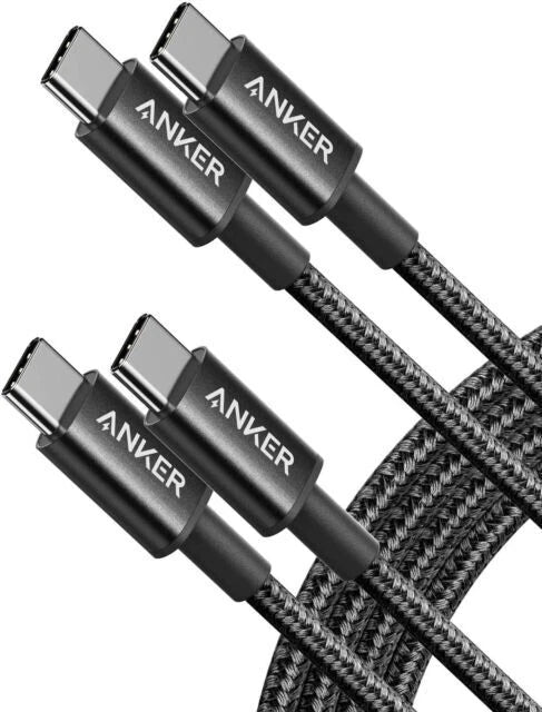 Anker USB-C Charger Cable, Braided, 2-Pack, 3ft (0.9m)