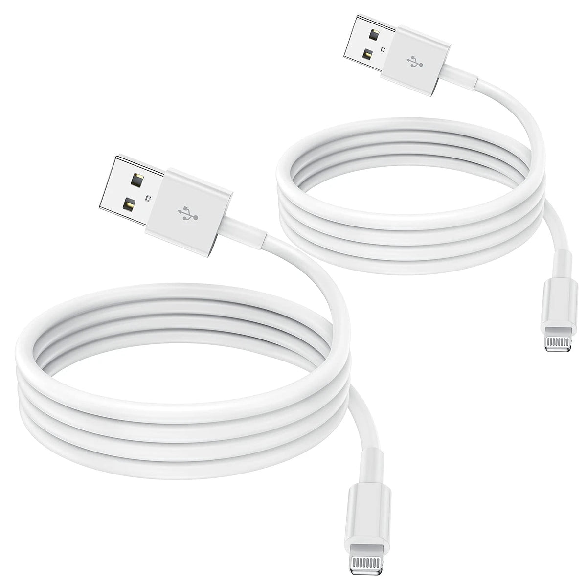 Apple-Certified Lightning to USB Charging Cable, 2-Pack, White