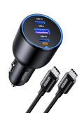 UGREEN 130W USB-C Car Charger, Dual PD/QC Fast Charging with Cable