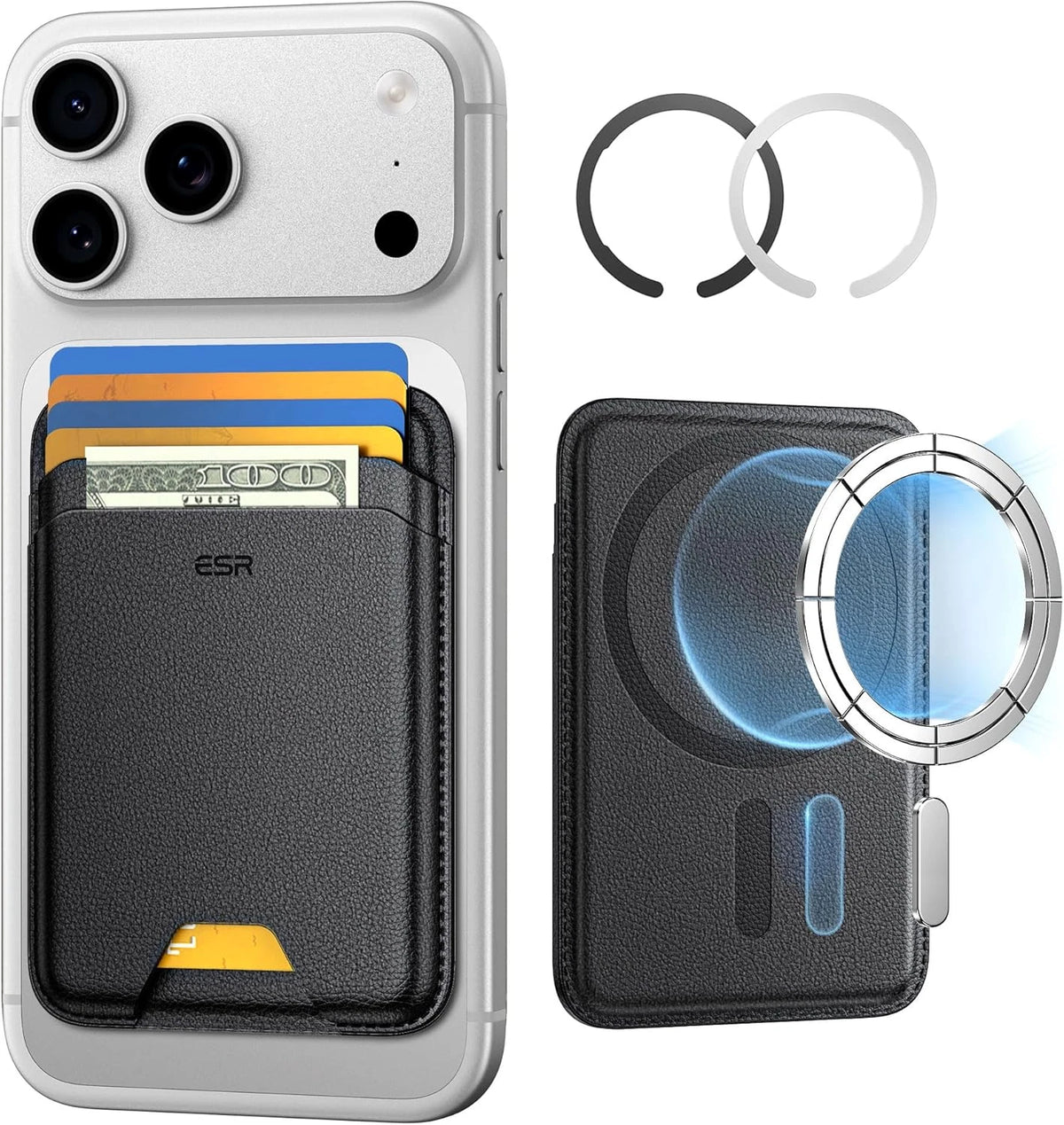 ESR MagSafe Wallet, Magnetic Leather Card Holder