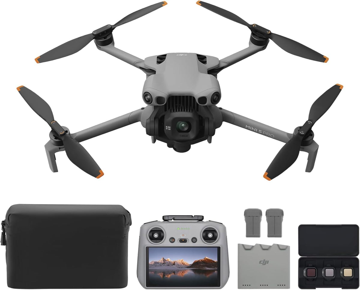 DJI Mini 5 Pro Fly More Combo Plus With DJI RC 2, 1-Inch CMOS, 4K Drone for Beginners